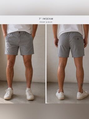 chubbies Men's Gray 7" Inseam Flat Front Shorts